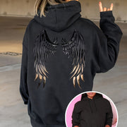 Plus Size Casual Hooded Printed Sweatshirt