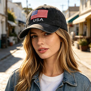 Patriotic Baseball Cap - 2PCS Distressed USA Flag Hat