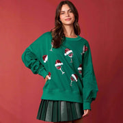 Christmas Sequin Hoodie for Women