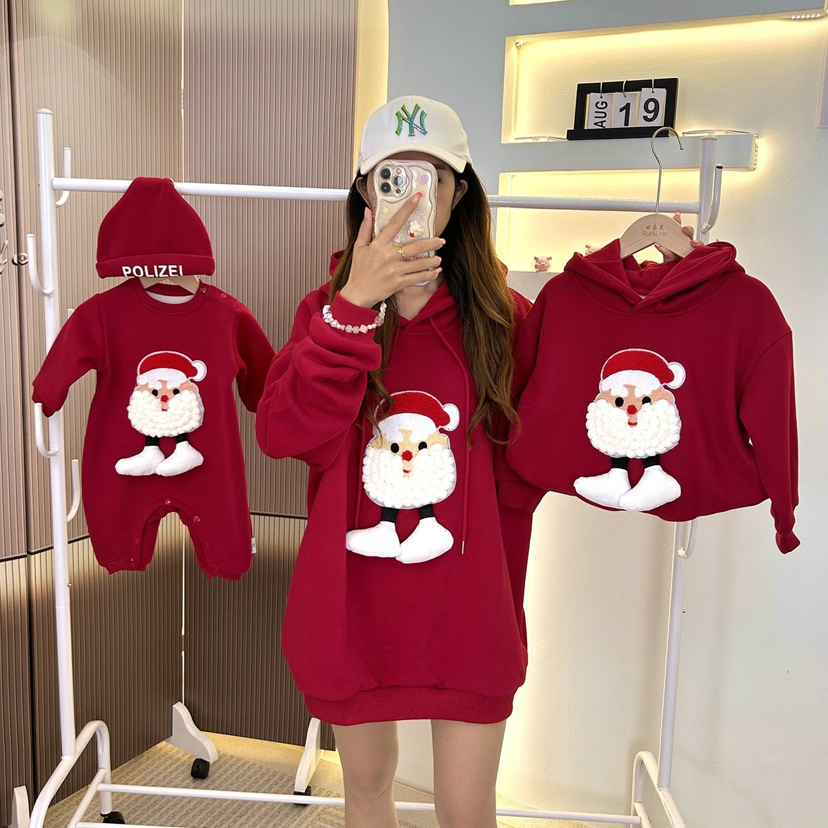 Cozy Matched Parent-Child Fleece Rompers & Hoodies