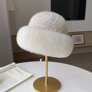 French Chic Winter Warm Mink Fur Bucket Hat