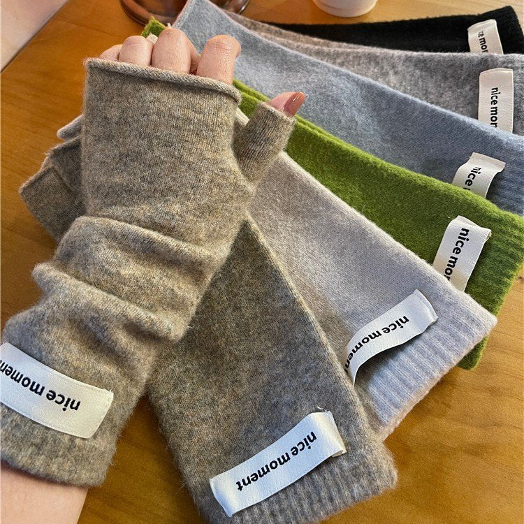 Faux Cashmere Fingerless Mittens for Women - Winter Warmth Guaranteed