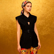 Autumn Statement Vest Jacket - Black Sleeveless