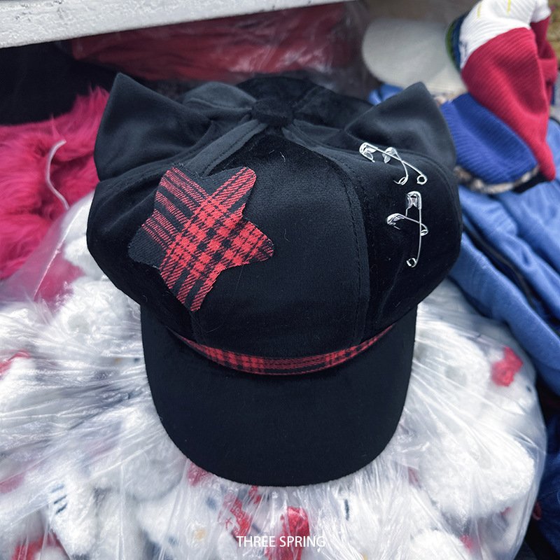 Octagonal Plaid Cap for Women - Sun Protection & Breathable