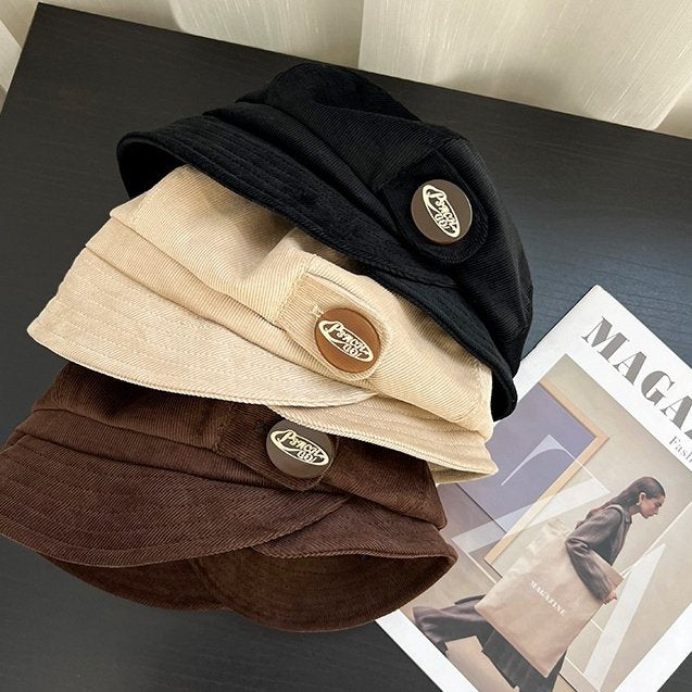 Retro Corduroy Fisherman's Hat for Women