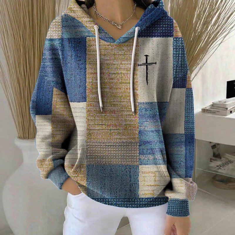 Casual Plaid Hoodie for Women - Classic Style & Comfort