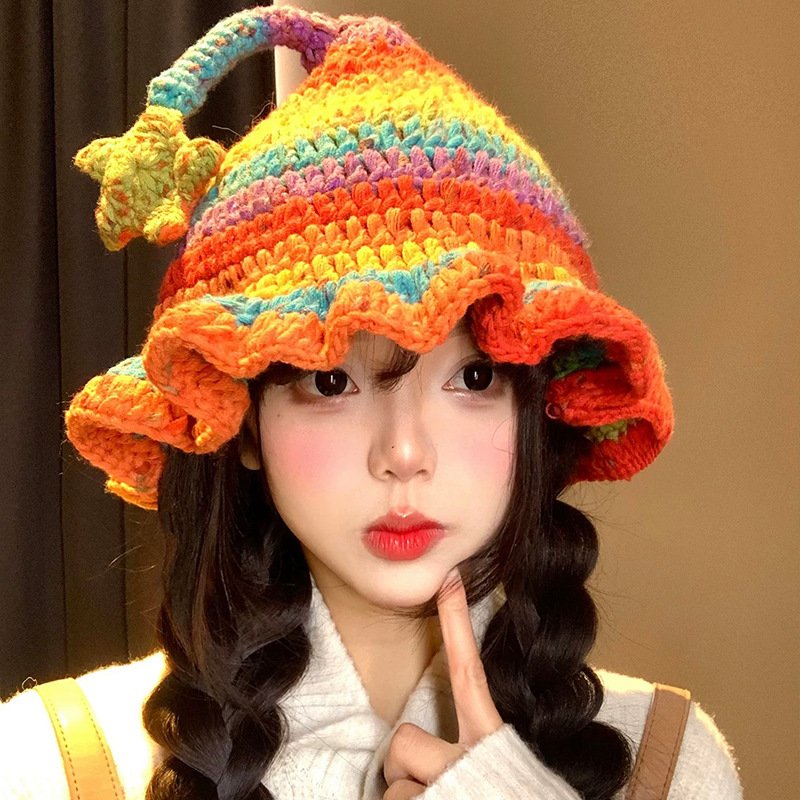 Rainbow Star Elf Hat for Women