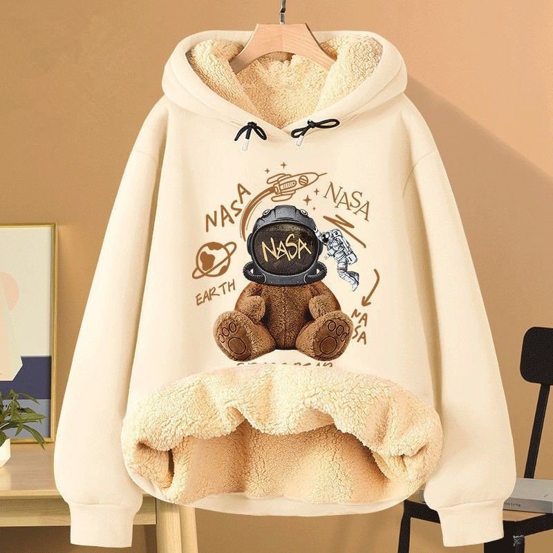 Women's Extra Thick Lambswool Hoodie for Cold Weather