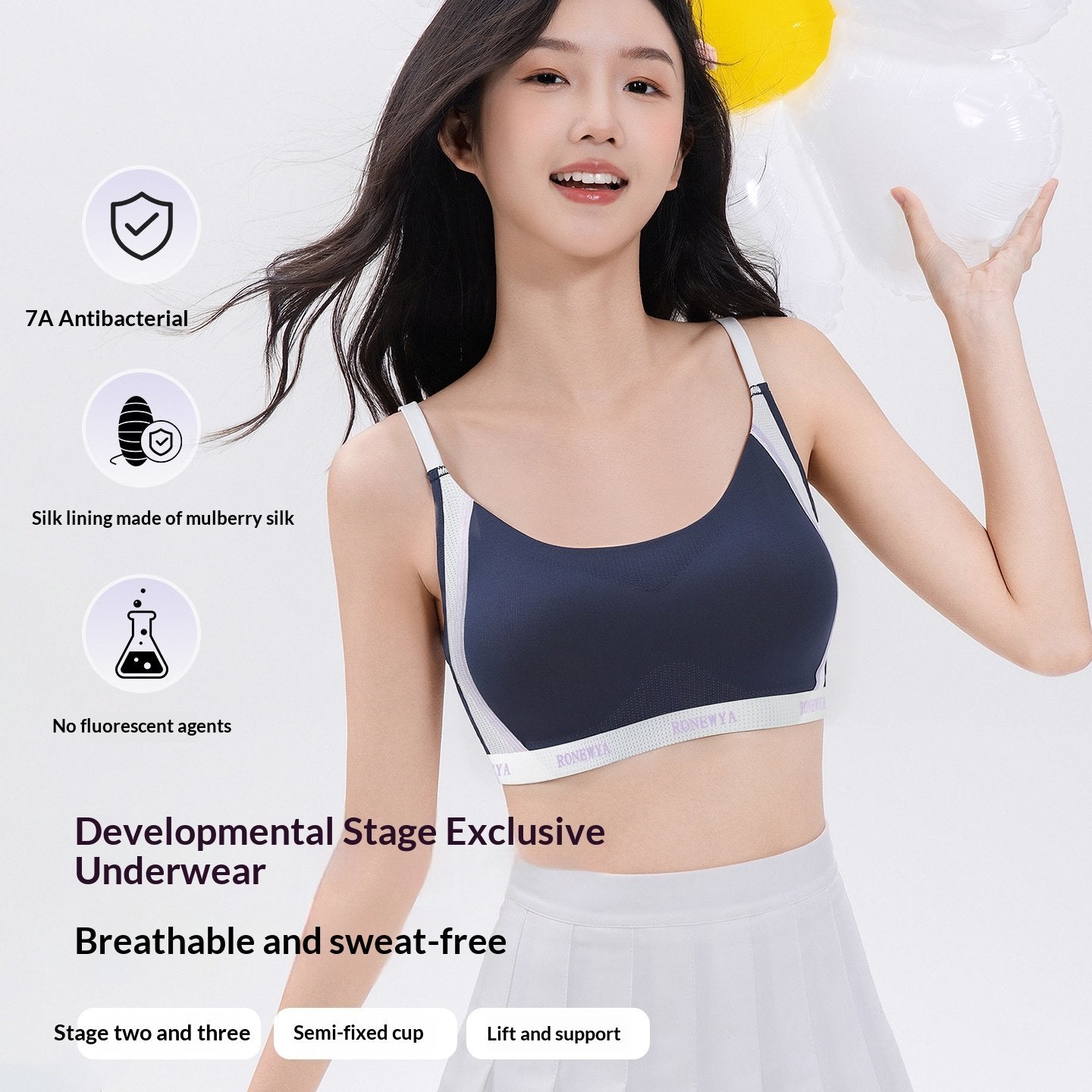 Semi Fitted Sports Vest for Teen Girls