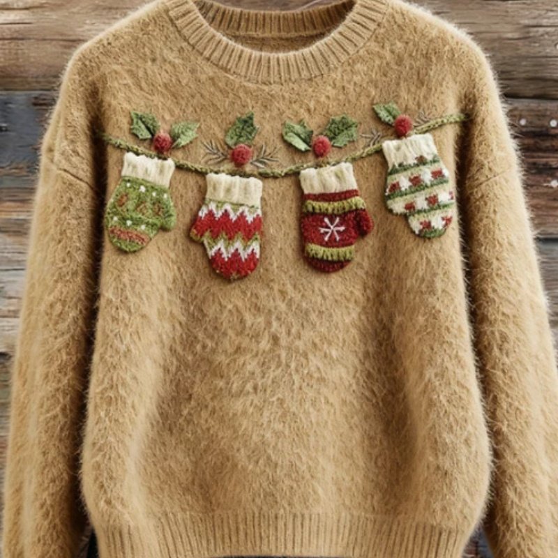 Festive 3D Print Flannel Hoodie for Women