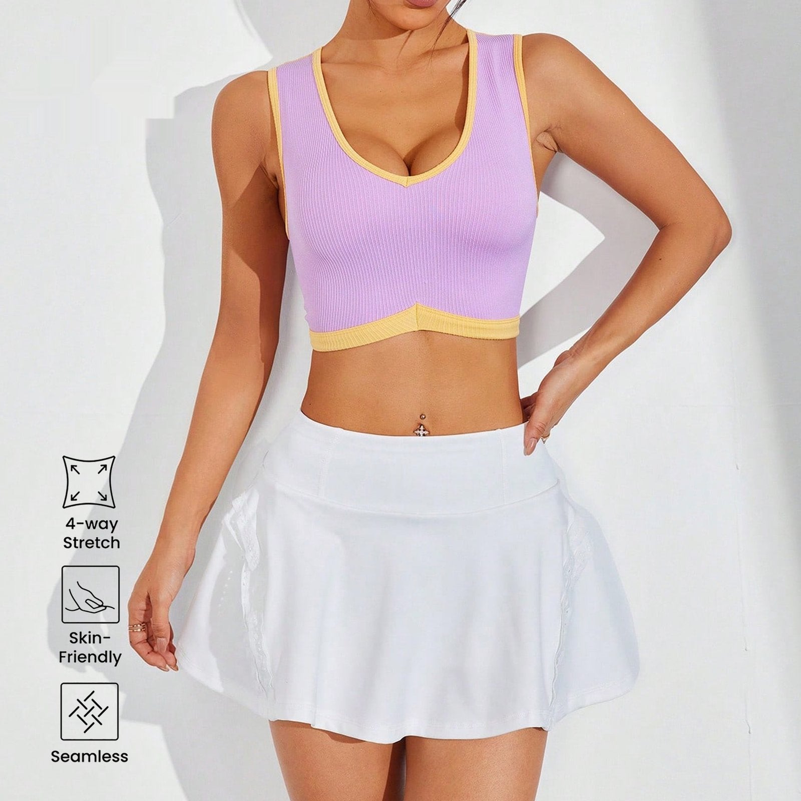 Women's Sports Tank Top with Sleek Back Design and Supportive Straps