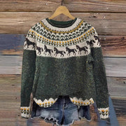 Cozy Printed Crew Neck Sweatshirt for Women