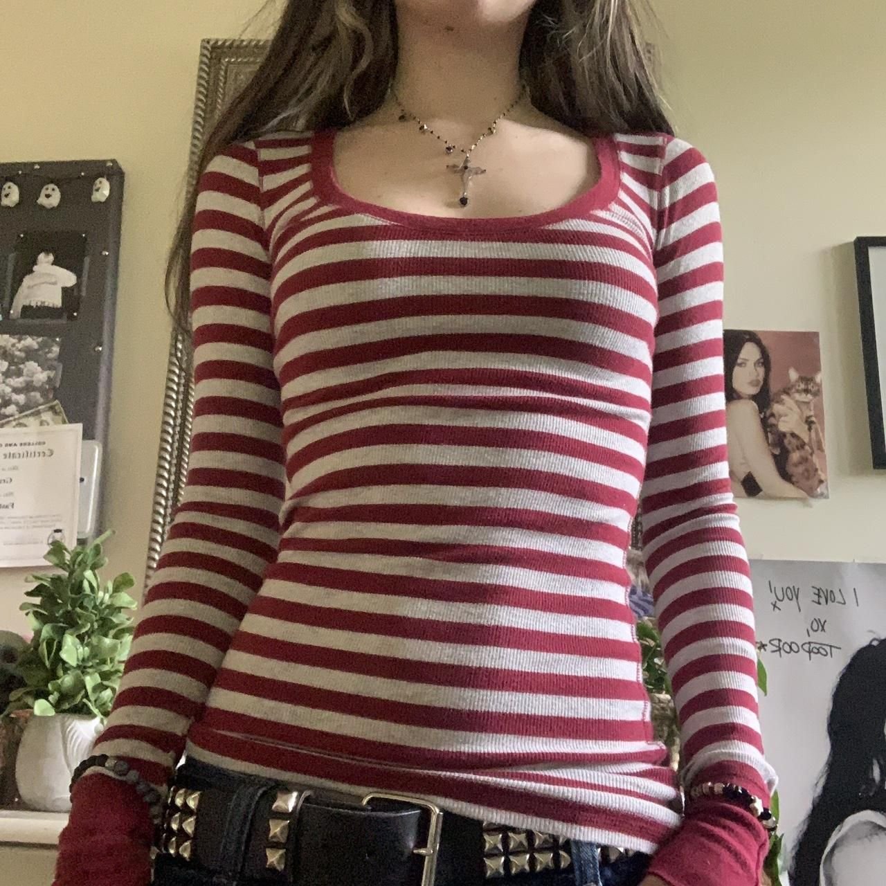 Women's Striped Crew Neck Long Sleeve Casual Top