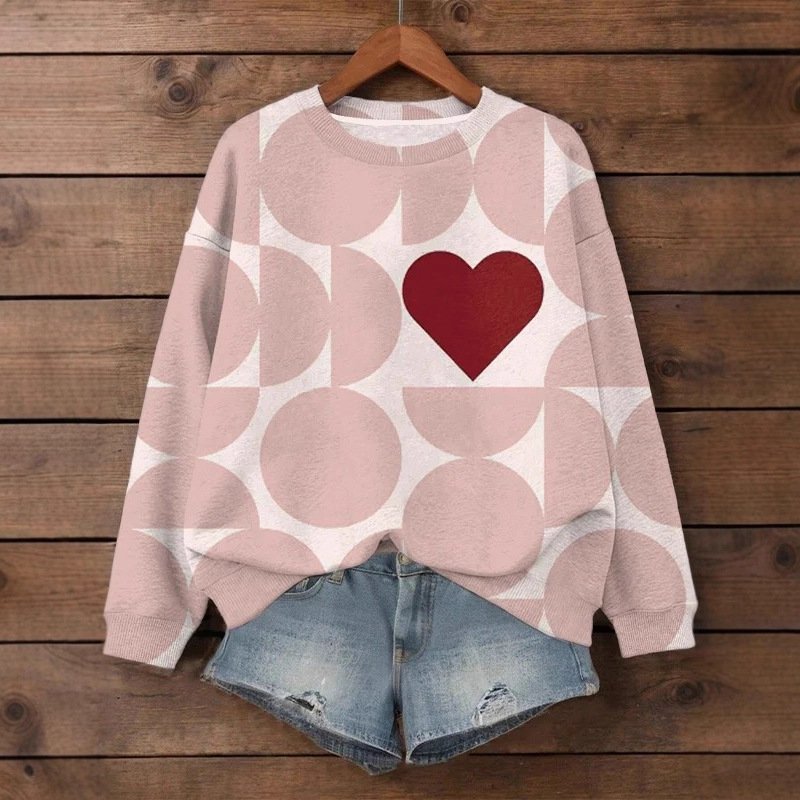 Chic Printed Long-Sleeve Hoodie for Casual Daily Wear