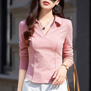 Women's Slimming Cotton Long-Sleeve T-Shirt