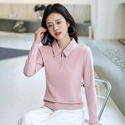 Women's Slim-Fit Half-Zip Long Sleeve T-Shirt