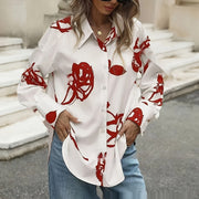 Chic Floral Long Sleeve Relaxed Fit Women's Top