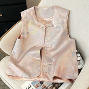 Elegant Pink Sleeveless Waistcoat Top for Women