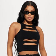 Sexy Seamless Tank Top with Openwork Design