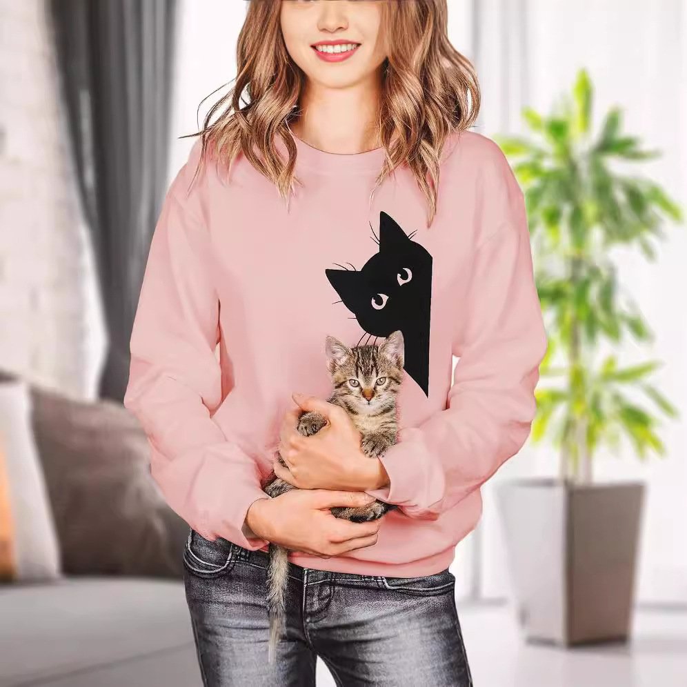 Chic Solid Crew-Neck Long-Sleeve Top for Women