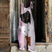 Retro Wide-Leg Overalls for Women - 3D Printed Design