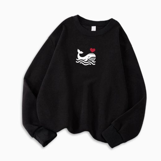 Fall Cozy Hoodie for Women - Soft Wool Blend Sweatshirt with Print