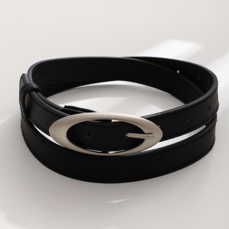New Summer Belt - Black PU Leather Belt with Pin Buckle