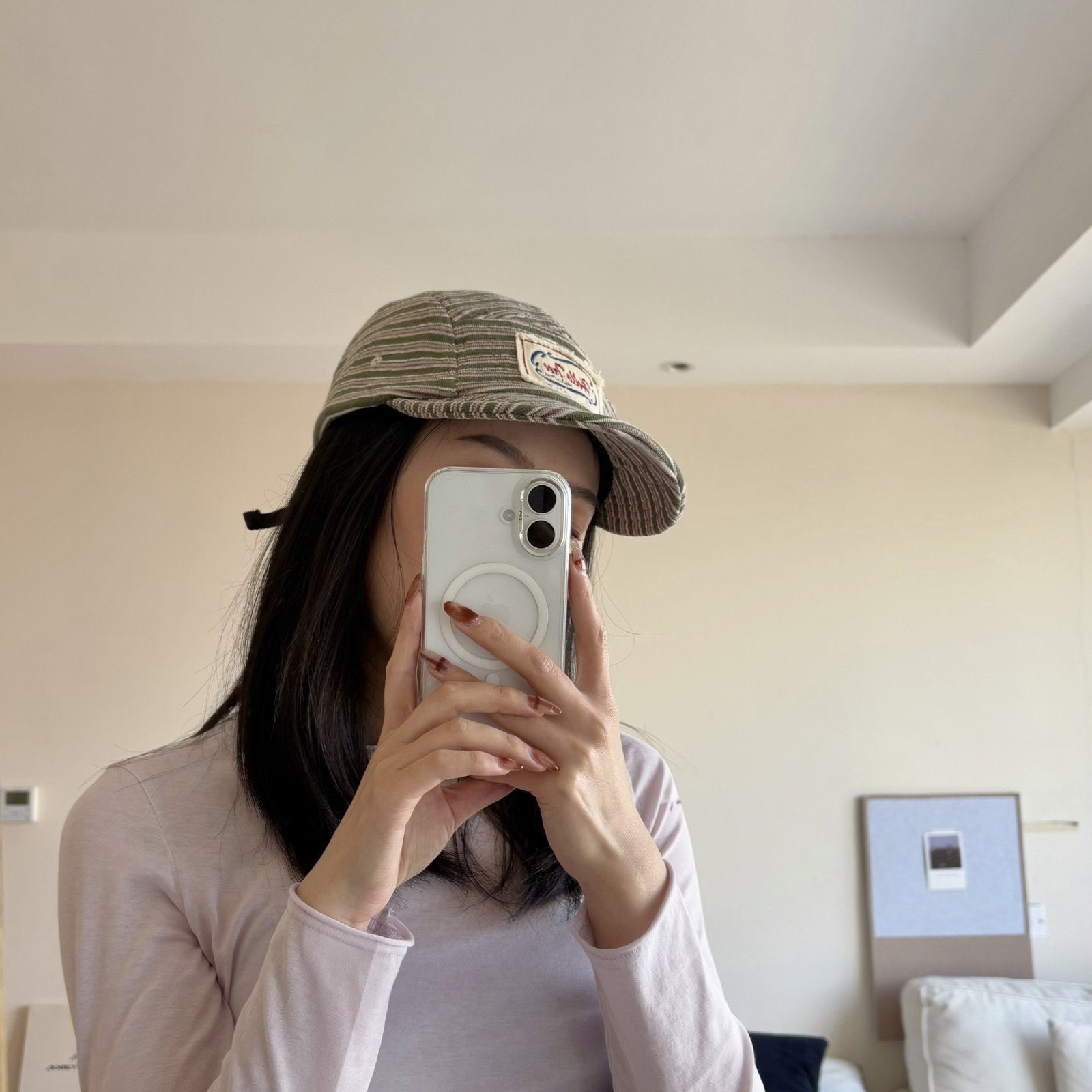 Vintage Striped Baseball Cap for Women