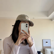 Vintage Striped Baseball Cap for Women