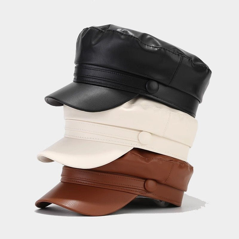 Peacock Navy Flat Top Cap for Women