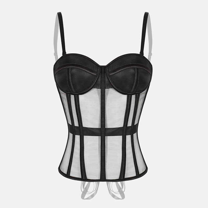 Sexy Mesh Camisole for Women - Halterneck Streetwear Top