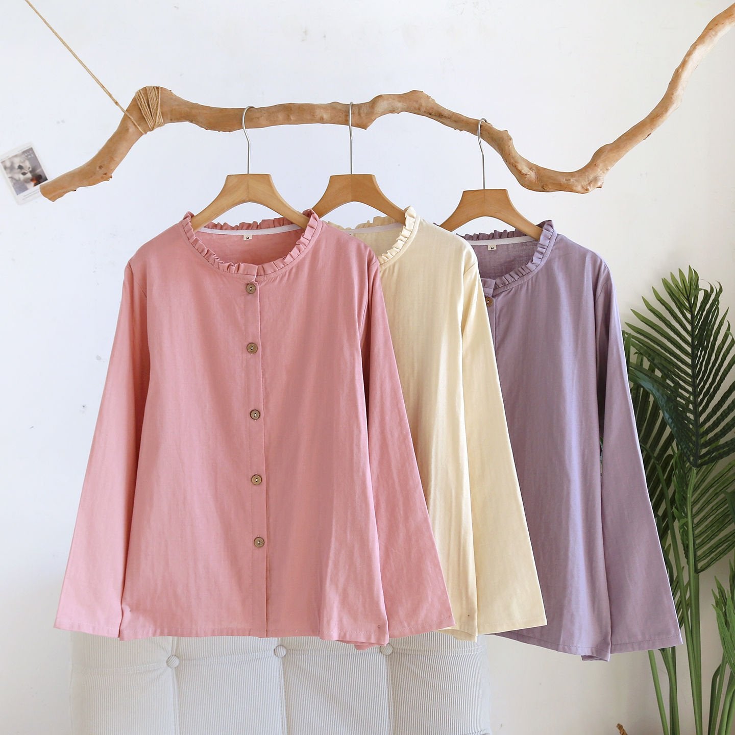 Lace-Trimmed Mesh Long-Sleeve Loungewear Top