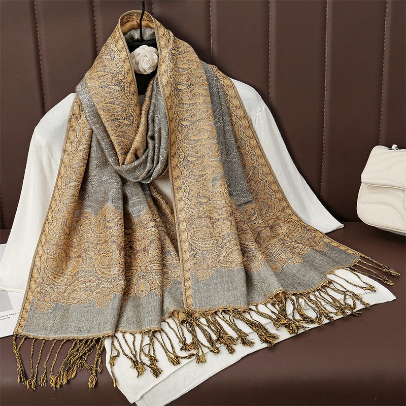 Stay Warm Faux Cashmere Shawl Wrap Scarf for Autumn Winter