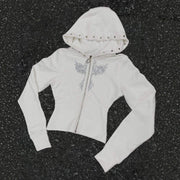 Harajuku-Style Rivet Hoodie for Women