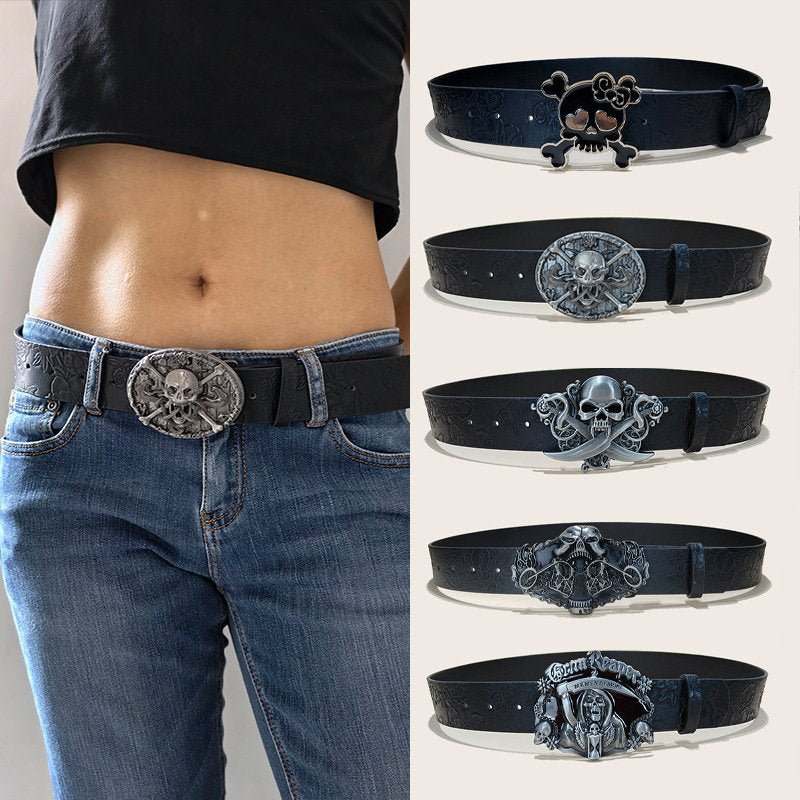 Personalized Rose Embossed PU Leather Belt
