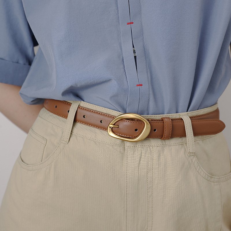 Versatile Women's Belt in Cowhide Leather
