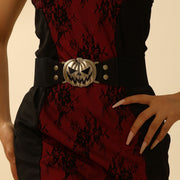 Pumpkin Skull PU Leather Belt for Women