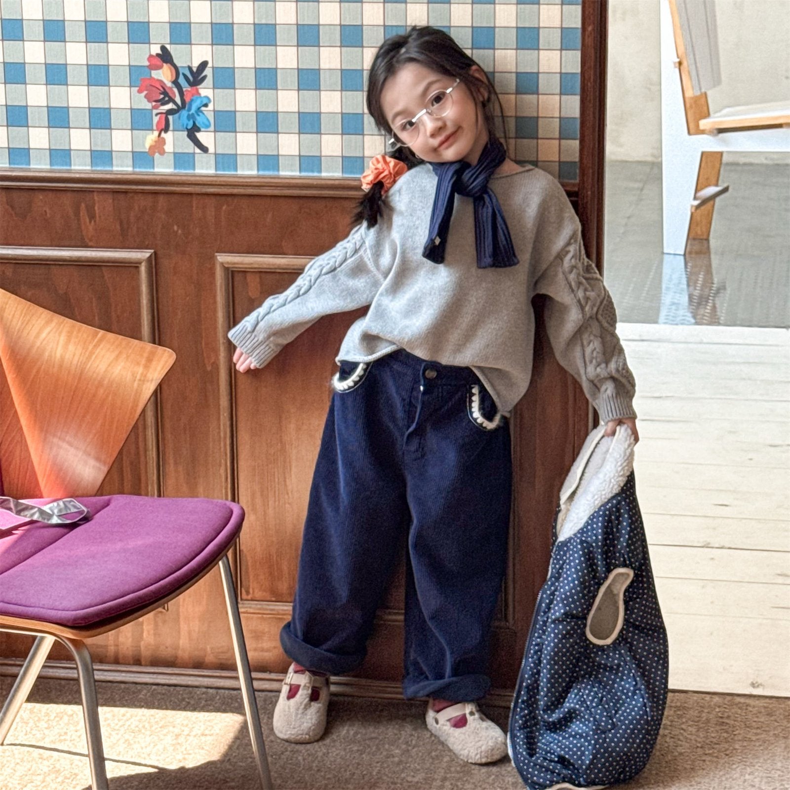 Corduroy Baby Straight-Leg Pants for Girls