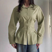 Chic Button-Down Long-Sleeve Cardigan Top