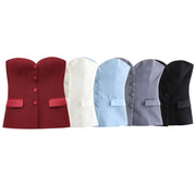 Summer Corset Top for Women - Textured Spliced Design