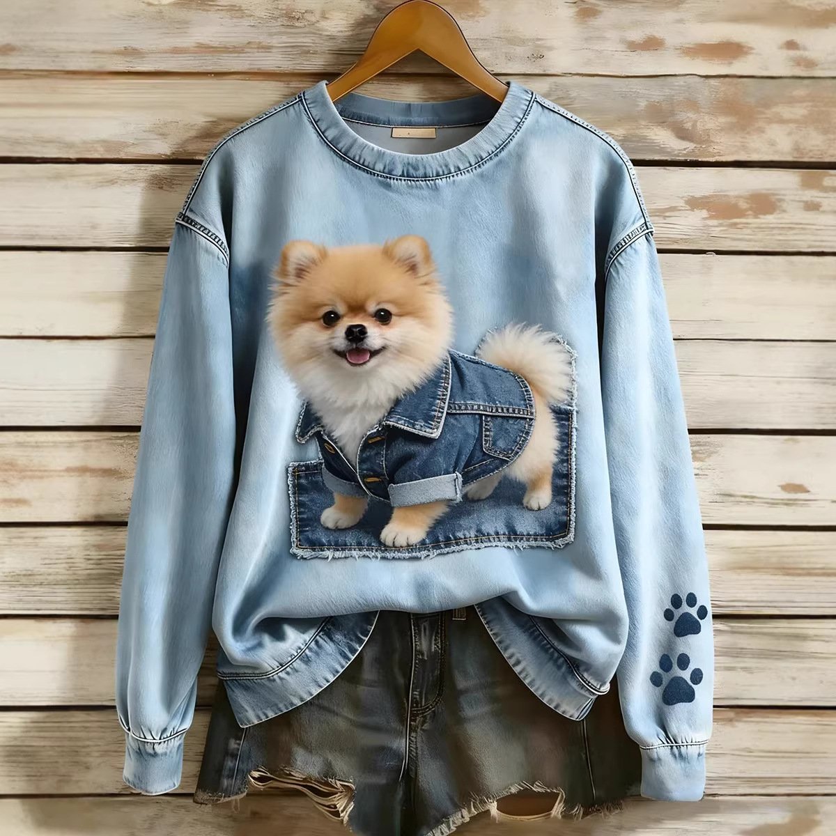 Floral Print Crew Neck Sweater for Women