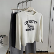 Cute Puppy Print Oversized T-Shirt