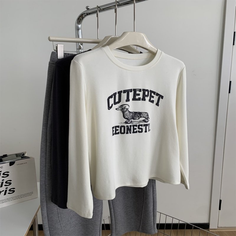 Cute Puppy Print Oversized T-Shirt