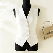 Layering Vest for Women - Chic, Asymmetrical Design with Front Buttons