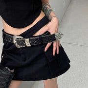 Retro Carved Crocodile Pattern Belt