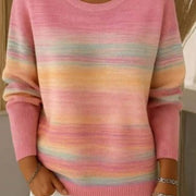 Cozy Long-sleeve Crew-neck Pullover Top for Women