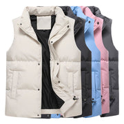 Stay Warm in Style - Solid Color Casual Vest for Women