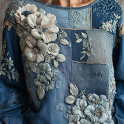 Bohemian 3D Print Long-Sleeve Retro Top for Women