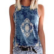 Women's Crew-neck Tank Tops with 3D Digital Print