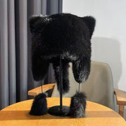Winter Faux Fur Raccoon Hat for Women